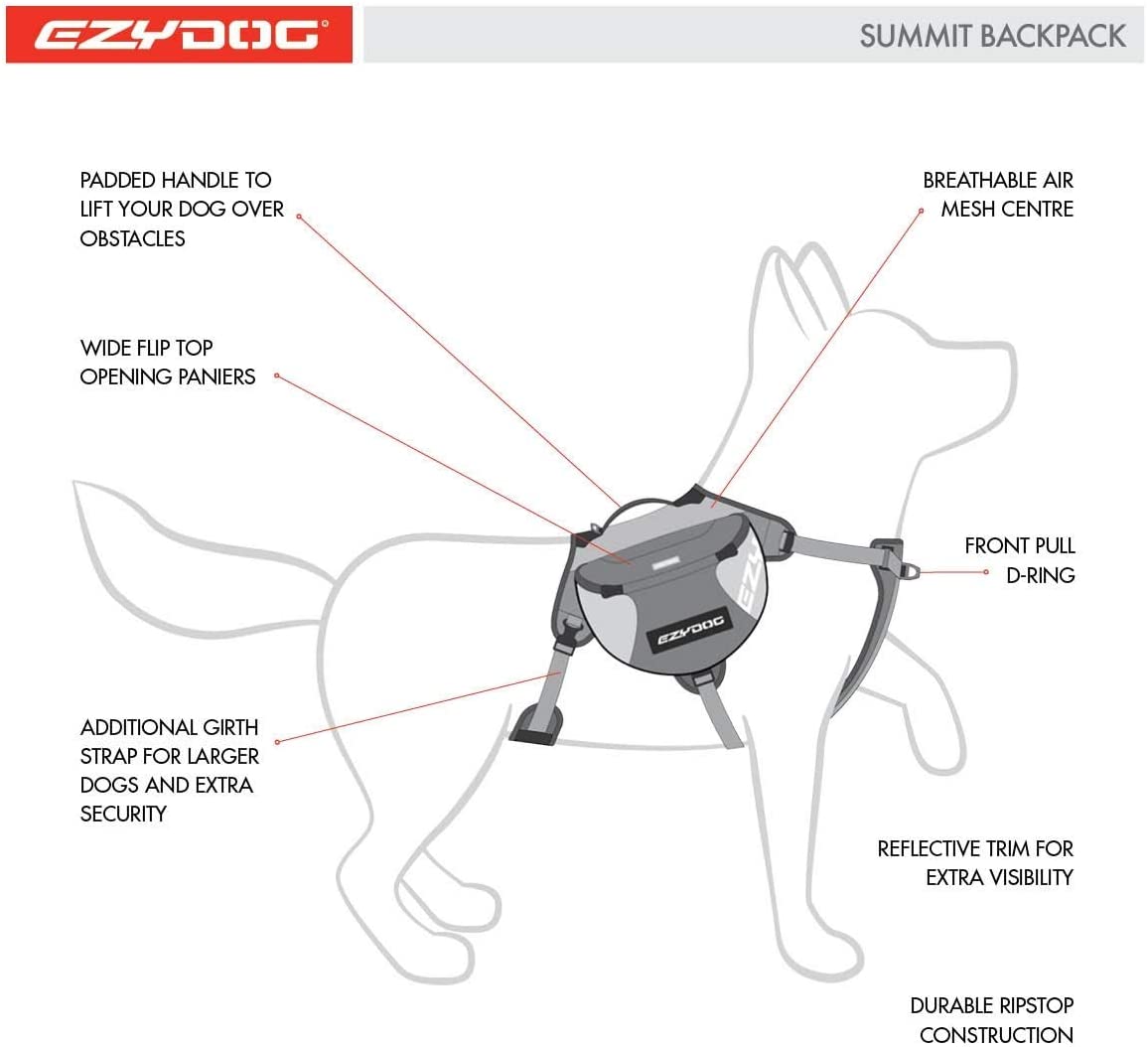 EzyDog Summit Backpack (Small), Black - Image 3