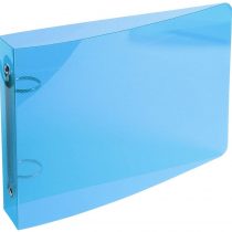 Exacompta Crystal PP Ring Binder for Record Cards, 16.5 x 24 cm, 2 Rings, 35 mm spine - Blue