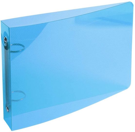 Exacompta Crystal PP Ring Binder for Record Cards, 16.5 x 24 cm, 2 Rings, 35 mm spine - Blue