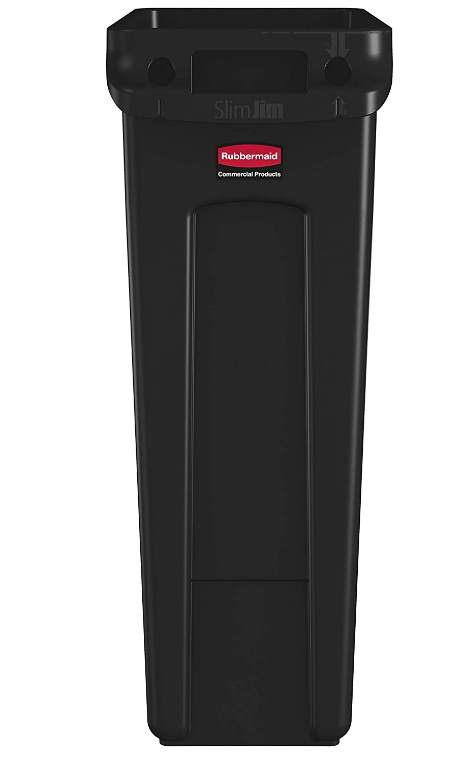 Rubbermaid Commercial Products Slim Jim Bin 87 L Black- Rectangular Waste Container With Venting Channels for Kitchens Offices - Image 2
