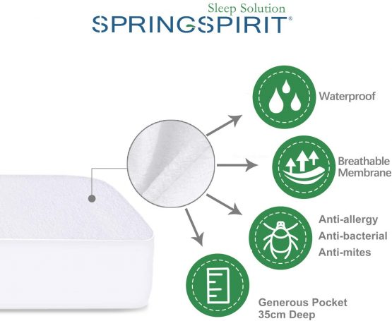 SPRINGSPIRIT Bamboo Mattress Protector King Waterproof Mattress Cover Deep, Smooth, Ultra Soft and Breathable - Image 2