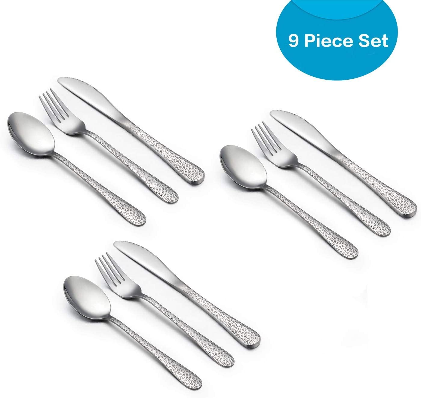 9 Piece Kids Cutlery Sets, Stainless Steel Child Toddler Flatware Silverware Set