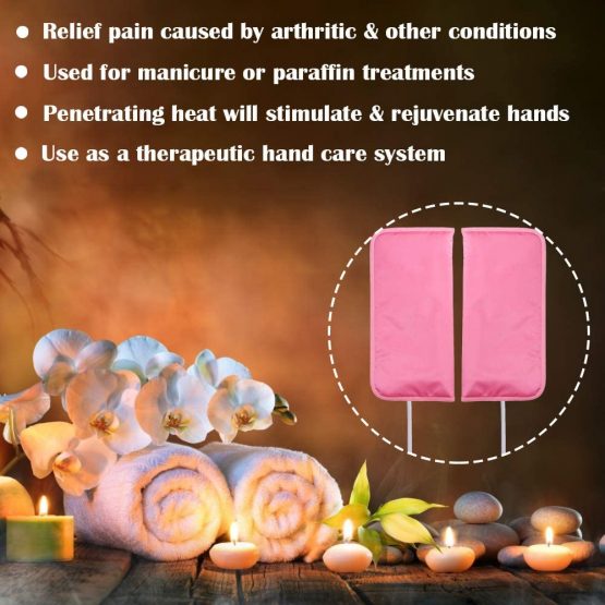 Noverlife Electric Heated Mittens Gloves for Paraffin Hand Wax Treatment, Nail Art Manicure Warmer Mittens, Therapy SPA Mitts for Women Beauty - Image 3