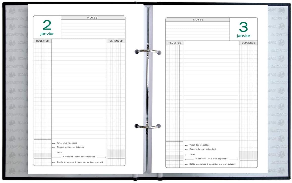 Exacompta - Ref. 38970E - 1 Desk diary 16x24 cm Caisse Perpétuel Binder only for loose sheets, black - Image 2
