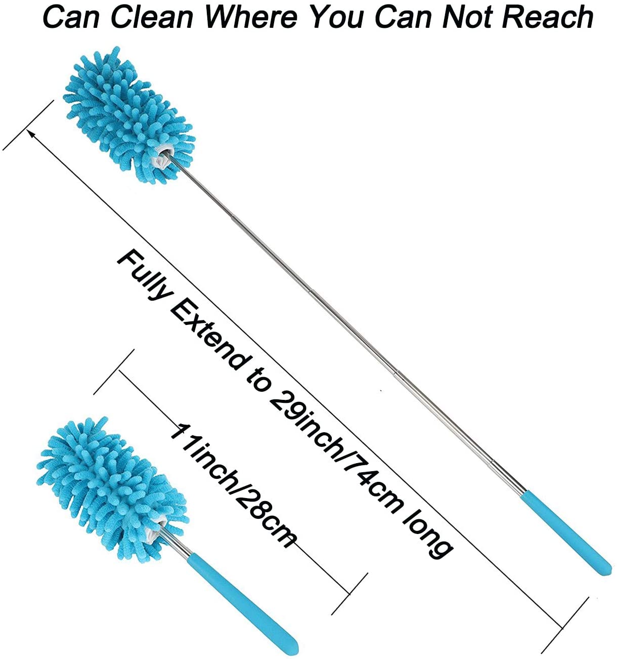 KissDate Microfiber Extendable Hand Dusters Washable Dusting Brush with Telescoping Pole for Cleaning Car Computer - Image 3
