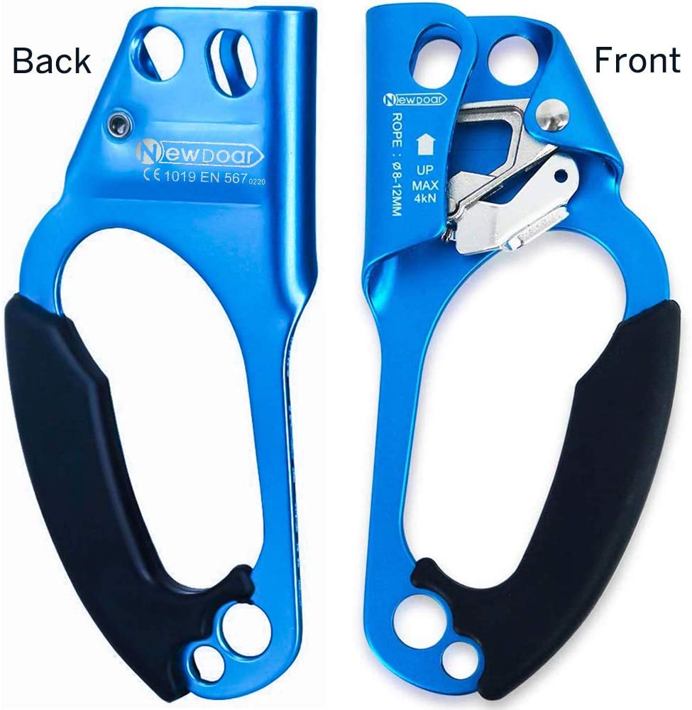 NewDoar UIAA & CE Certified Hand Ascender Rock Climbing Tree Arborist Rappelling Gear Equipment Rope Clamp for 8~13MM Rope-Right Hand Blue - Image 3