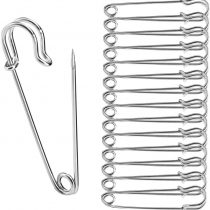 Stadux 30Pcs Safety Pins, Strong Metal Heavy Duty Safety blanket Pins for Jewelry Crafts, Sliver (50mm)