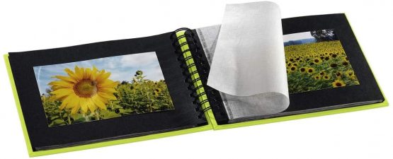 Hama Fine Art photo album, 50 black pages (25 sheets), spiral bound album 24 x 17 cm, with cut-out window, kiwi green - Image 4