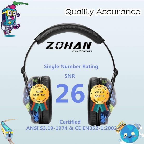 ZOHAN 030 Kids Ear Defenders, [Upgraded] Hearing Protection for Children have Sensory Issues, Noise Reduction Safety Earmuffs for Toddler with Autism, Ideal for Fireworks, Concerts, Cinema - Nebula - Image 4