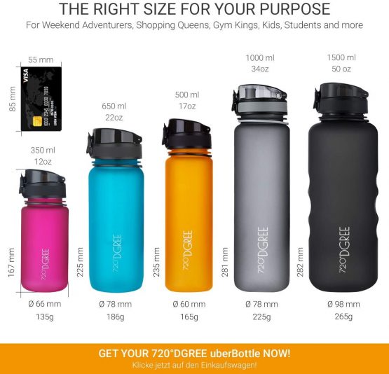 720°DGREE Water Bottle “uberBottle“ +Fruit-Infuser - 350ml, 500ml, 650ml, 1L - BPA-Free Tritan, Leakproof, Reusable - Sports Drinking Bottle for Kids, Gym, Fitness, Outdoor, Cycling, School - Image 4