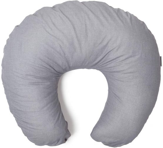 Niimo Nursing Pillow Breastfeeding Baby Maternity Pillow + Pillow Cover 100% Cotton Removable-Washable Inner Filling Polyester Fiber Multifunctional for Mom and Baby (Gray and White Stars) - Image 2