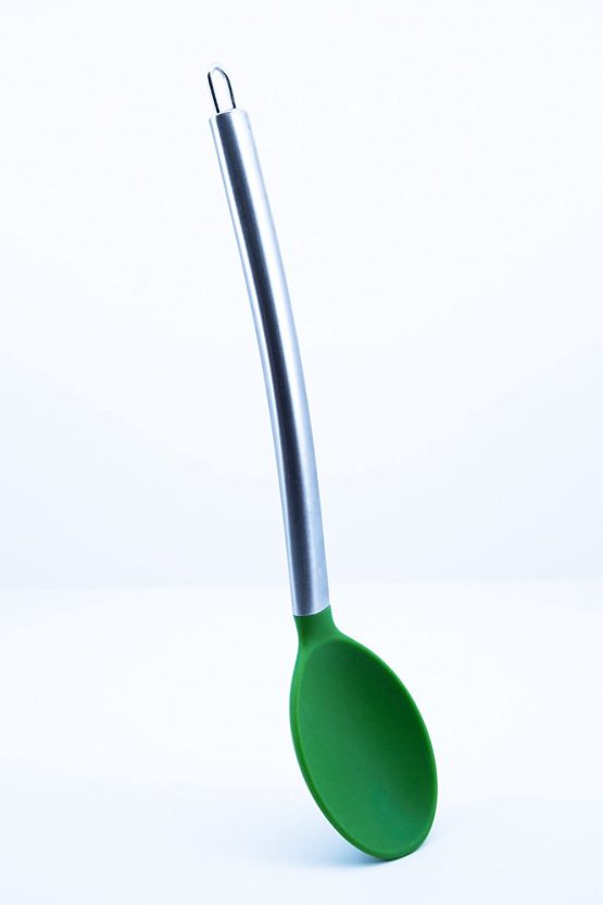 BEST Large Silicone Kitchen Mixing Serving Spoon by Chef Frog - For Home or Professional Use - Features our "Stay-Cool" Stainless Steel Handle - Image 2