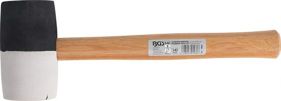 BGS 1969 | Rubber Mallet | Hickory Handle | black/white Head Ø 63 mm