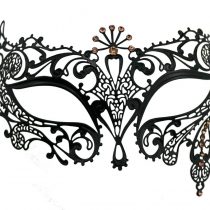 Thmyo Halloween Mask Mask Laser Cut Metal Women's Masquerade Mask Venetian Mask (Black+champagne)