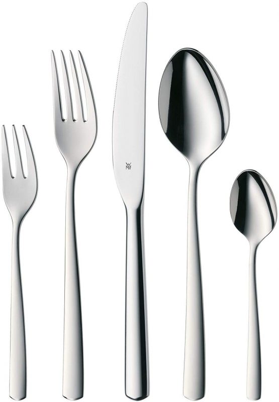 WMF 11.2091.6040 Cutlery Set 30-Piece for 6 People Boston Cromargan 18/10 Stainless Steel Polished Silver 43.9 x 27.3 x 6 cm
