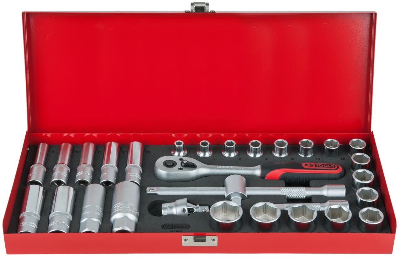 KS Tools 917.4031 3/8-inch Classic Hex Socket Set (30 Pieces), Chrome