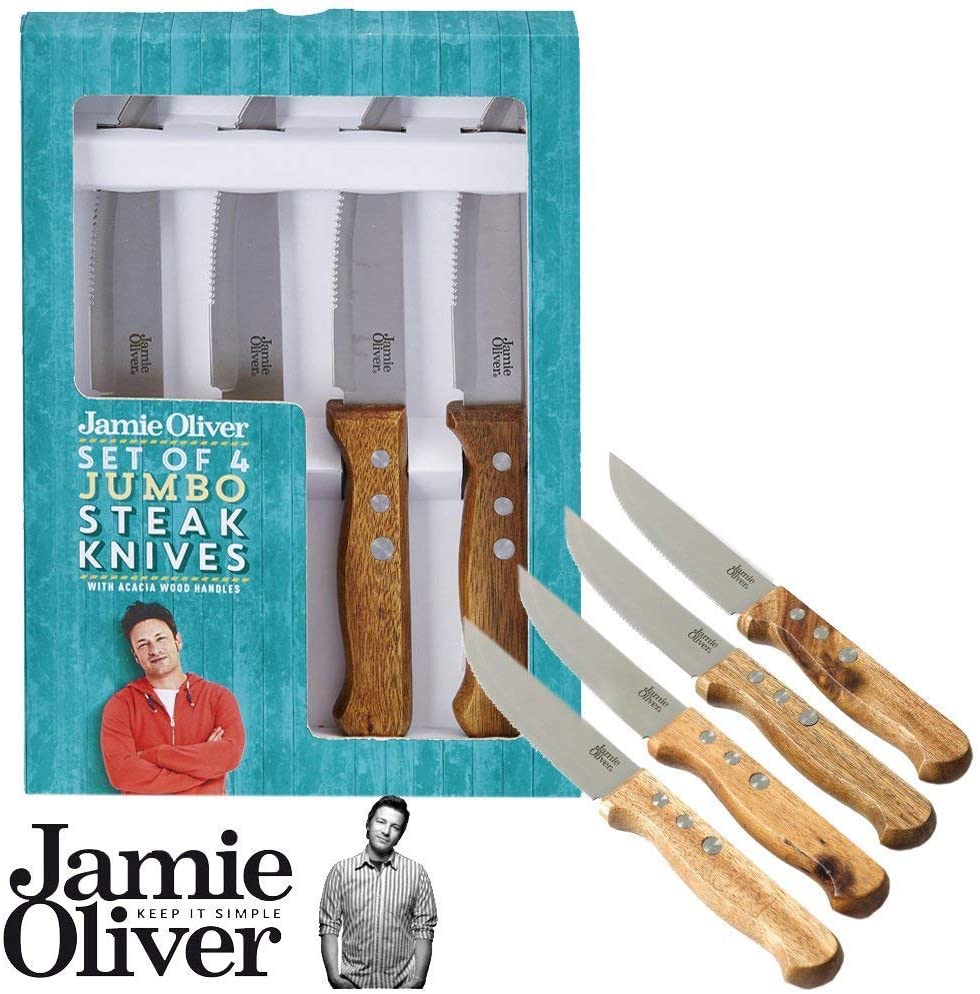 Jamie Oliver 112532 Jumbo Steak Knives, Stainless_Steel BigaMart