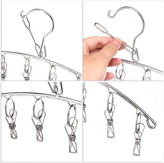 KEREITH 3Pack Sock Dryer Hanger Laundry Drying Rack Indoor Outdoor Drip Hanger with 10 Pegs Drying Towels, Diapers, Baby Clothes,Underwear, Gloves,Delicate Bras - Image 2