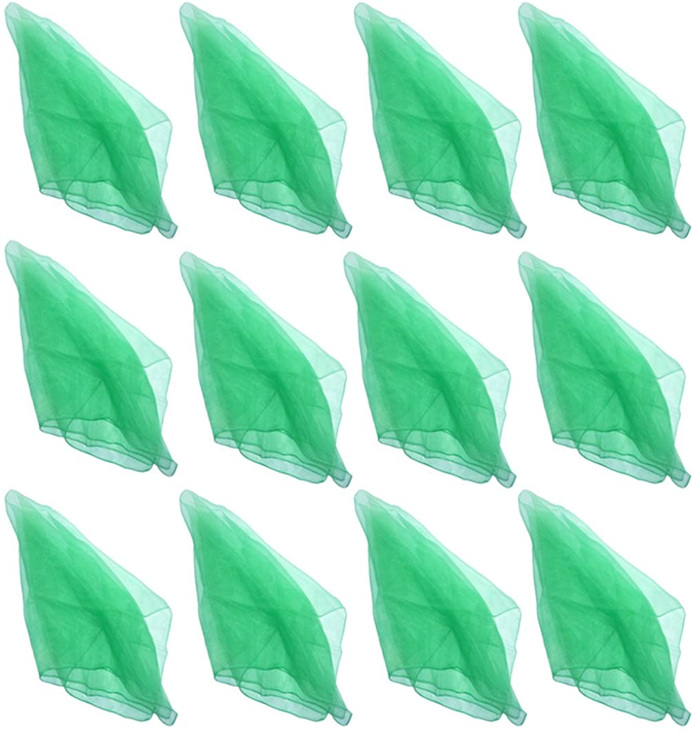 Hoerev Pack of 12 Aapprox. 40cm x 40cm Dancing Juggling Scarves, Green,40cm*40cm