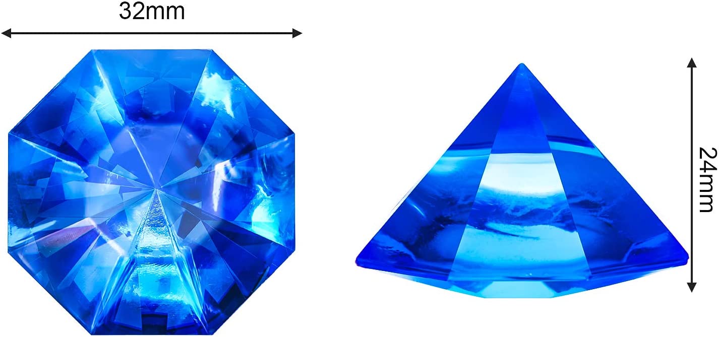 Acrylic Diamond Gems Set Pirate Plastic Gems Large Acrylic Gems Colored Jewels Bulk Treasure Chest Hunt Party Favors 25 Carat for Kids (Mixed Color - Image 4