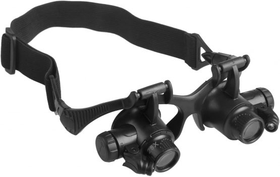 Magnifying Glass with Light, LED Illuminated Hands Free Head Magnifier Visor with 4 Detachable Lenses - 10X 15X 20X 25X, for Reading, Jewellers Loupe, Watch and Electronic Repair - Image 3