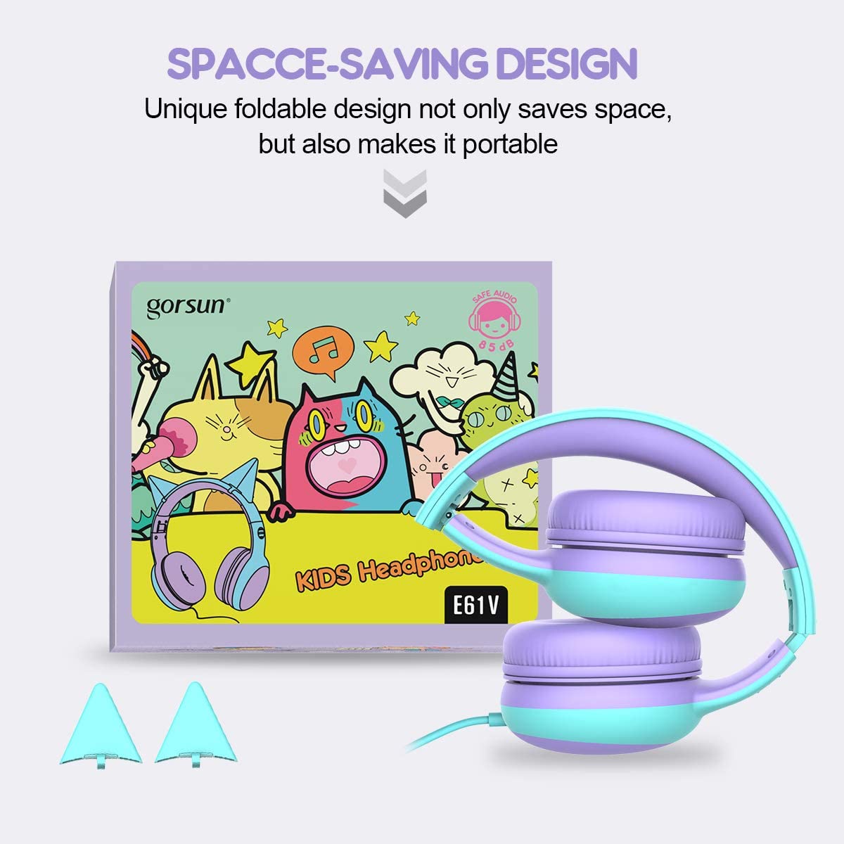 Gorsun Kids Headphones With Limited Volume, Children Headphone With Decorative Ears Ear For Boys And Girls Wired Heads I.222321670