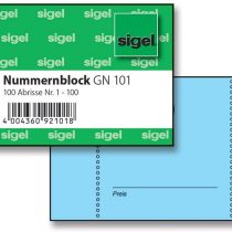 SIGEL GN101 Number Keypad 100 Bons (No.1-100, 10.5 x 5 cm)