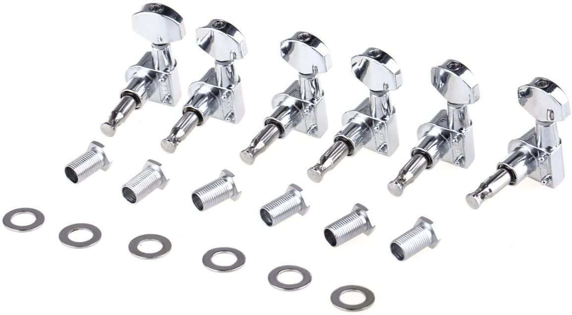 Musiclily Pro 6 inline 2-Pin Sealed Guitar Machine Heads Tuners 15:1 Ratio Tuning Pegs Keys for SQ Strat Tele Style Electric Guitar Chrome - Image 3