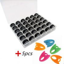 YEQIN 36Pcs Bobbins and Sewing Threads with Bobbin Case and Bobbin Clamps for Multiple Sewing Machine, Pre-Wound Bobbins Set Standard Size and Black Threads for Brother, BabyLock, Janome, Elna