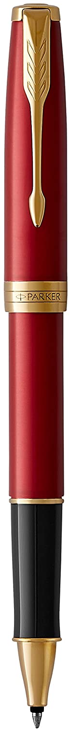 Parker Sonnet Rollerball Pen, Red Lacquer with Gold Trim - Image 3