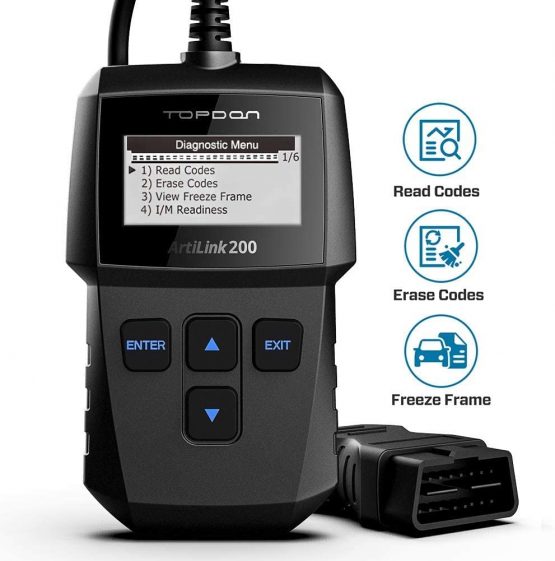 Topdon OBD2 Scanner OBD2 Car Engine Fault Code Reader AL300 Diagnostic Scan Tool with Full OBD2 Functions Turn Off Check Engine Light Check Emissions for DIY Home Mechanics