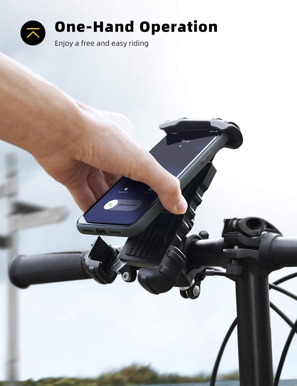 Lamicall Bike Phone Holder, Adjustable Motorbike Phone Holder - Image 3