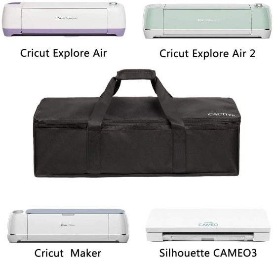 CACTIYE Carrying Bag Compatible with Cricut Explore Air and Maker, Waterproof Tote Bag Compatible with Cricut Explore Air and Supplies (Black, 1+1) - Image 4