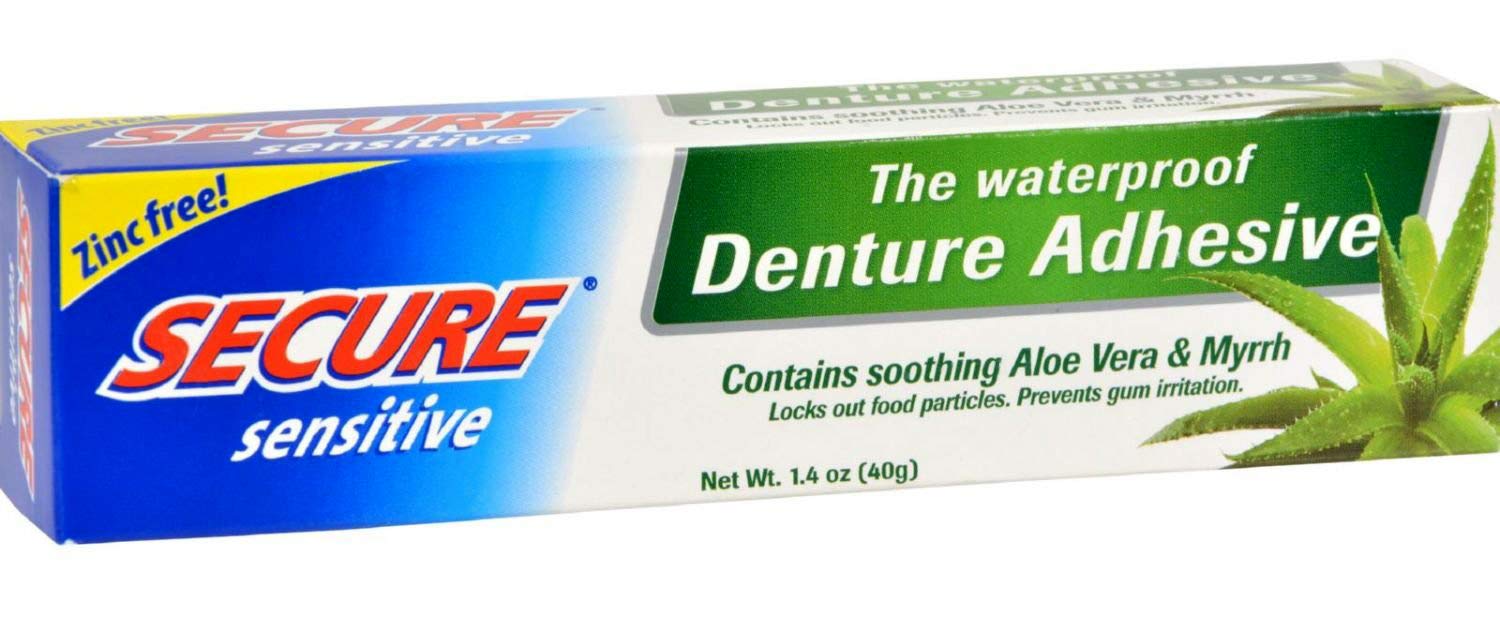SECURE Denture Adhesive, Sensitive, 1.4 Ounce, white, 1 Count