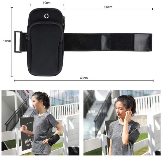 Running Armband Phone Holder Bag, GORWRICH Sweatproof Running Phone Armband Sports Armband with Key Holder and Extension Strap, Suitable for iPhone 11 11 Pro XS XR X 8 7 6s 6 Up To 6.5 Inches - Image 3