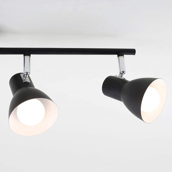 Briloner Leuchten - Ceiling Light, Ceiling Spotlight, rotatable and swivelling Spotlight, 4X E14, max. 25 Watt, Retro, Black, 605x80x150mm (LxWxH), 2860-045 - Image 3