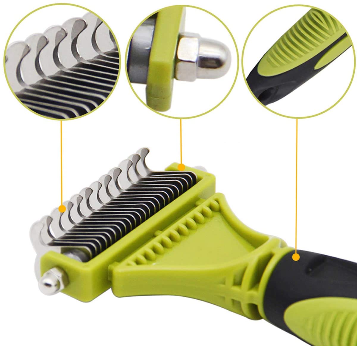 Dog Dematting Comb, Pet Grooming Dematting Rake Tool Kit, Double Sided ...