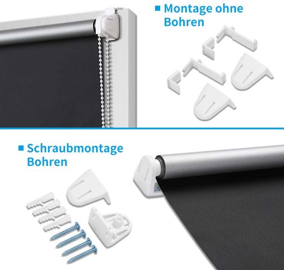 Eurohome Thermo Blackout Roller Blind, Klemmfix, No Drilling, for Windows - Image 3