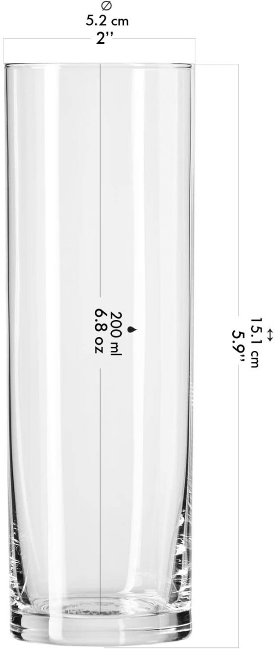 Krosno Tall Water Juice Beverage Drinking Highball Glasses | Set of 6 pieces | 200 ml | Pure Collection | Ideal for Home, Restaurant, Events & Parties | Dishwasher and Microwave Safe - Image 2