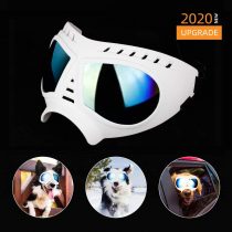 Namsan Dog Goggle UV Protection Dog Sunglasses Waterproof Windproof Adjustable Goggles for Middle/Large Dog-White