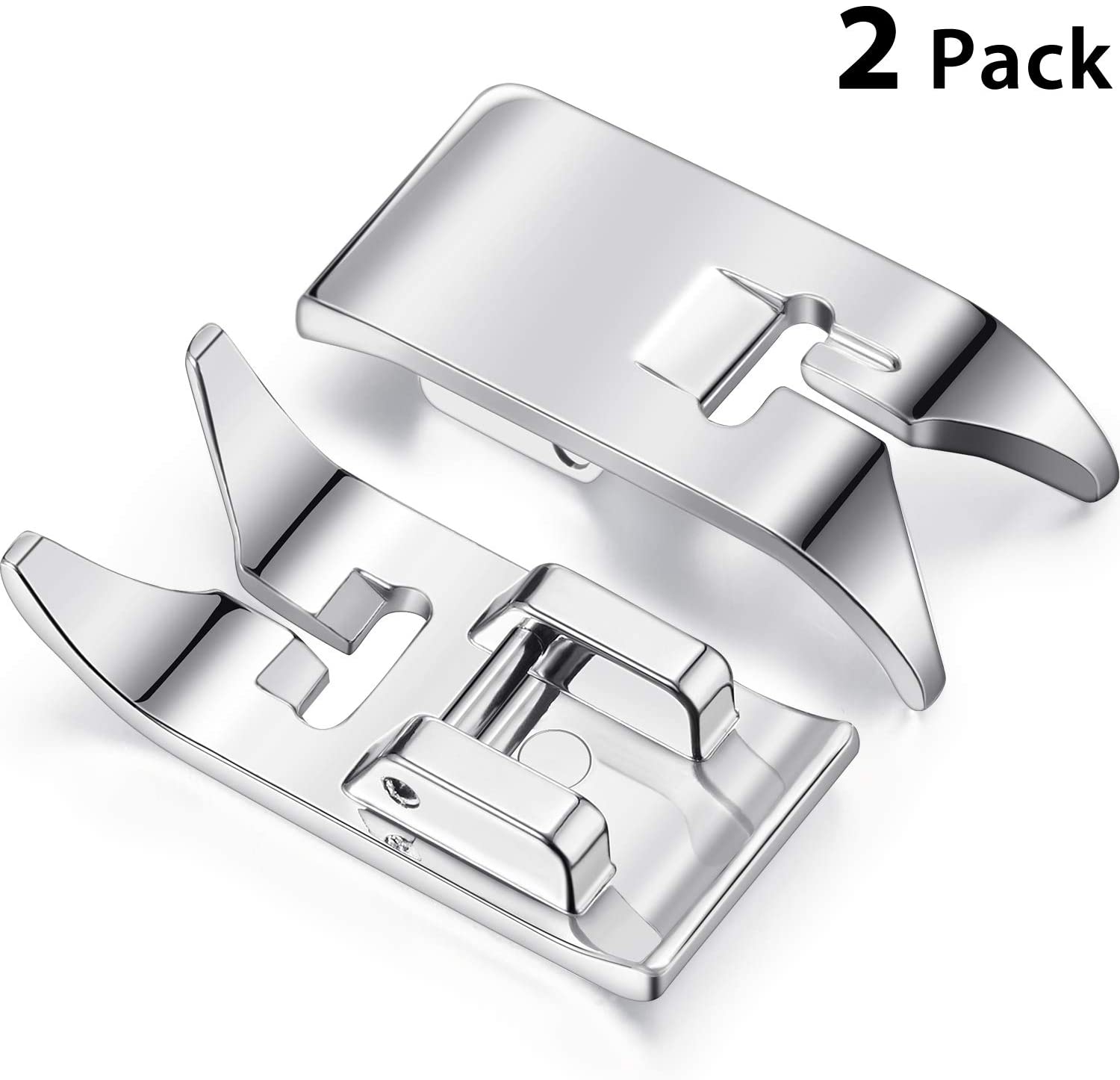 2 Pieces Sewing Machine Presser Foot Straight Stitch Foot Universal General Purpose Zig Zag Foot for Most Sewing Machines Domestic Low Shank Sewing Machines (2 Pieces)