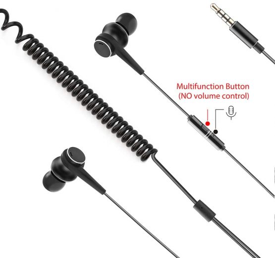 Avantree HF027 Headphones for TV with LONG CORD Earbuds, 18FT / 5.5M Extension Cable Earphones Ear buds for PC, 3.5mm Audio Output, Metal Stereo In-Ear Wired Bass Headset with Spring Coil Wire - Image 2