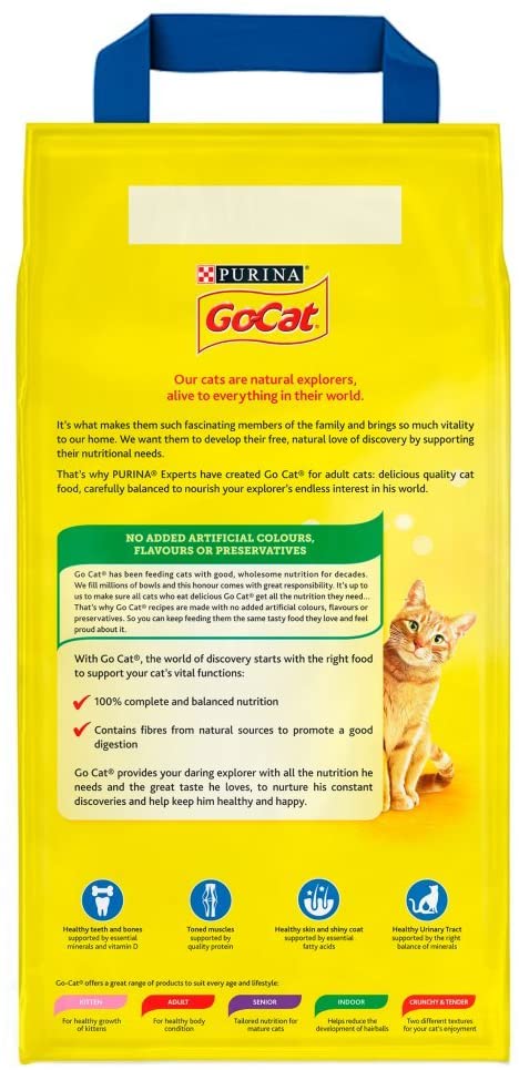 GO-CAT Adult Herring and Tuna Dry Cat Food 4kg, Pack of 2, 4 kg (Pack of 2) - Image 2