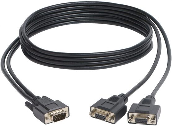 Tripp Lite High Resolution VGA Monitor Y Splitter Cable HD15 to 2x HD15, 1.83 m (P516-006-HR)