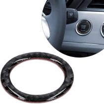 kwmobile Start Stop Button Ring Compatible with BMW BMW 3 Series E90/E91/E92/E93 - Carbon Fiber Car Trim Cover - Black