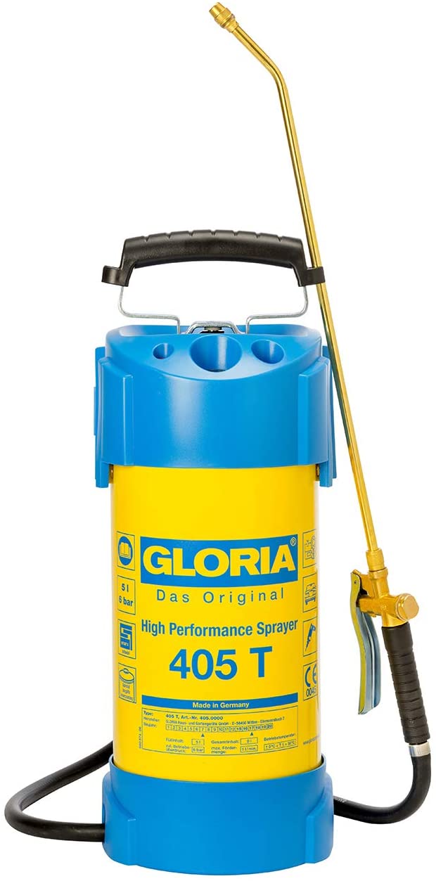 Gloria "405 T" High Performance Sprayer, Yellow/Blue, 23x22x57.5 cm, Yellow,Blue, 5 Litre
