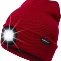 Oumeiou New Warm Bright LED Lighted Beanie Cap Unisex Rechargeable Headlamp Hat Multi-color