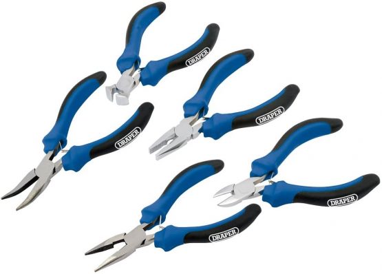 Draper 12544 Mini Pliers Set with Soft Grip, 5 Pcs