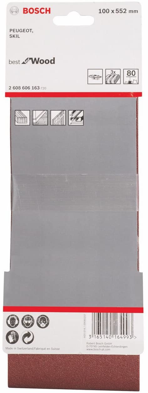 Bosch 3X PRO Paint on Wood and Hardwood X440 Sanding Belt for Sanders (for Paint on Wood Hardwood, 100 x 552 mm, Grit 80 - Image 2