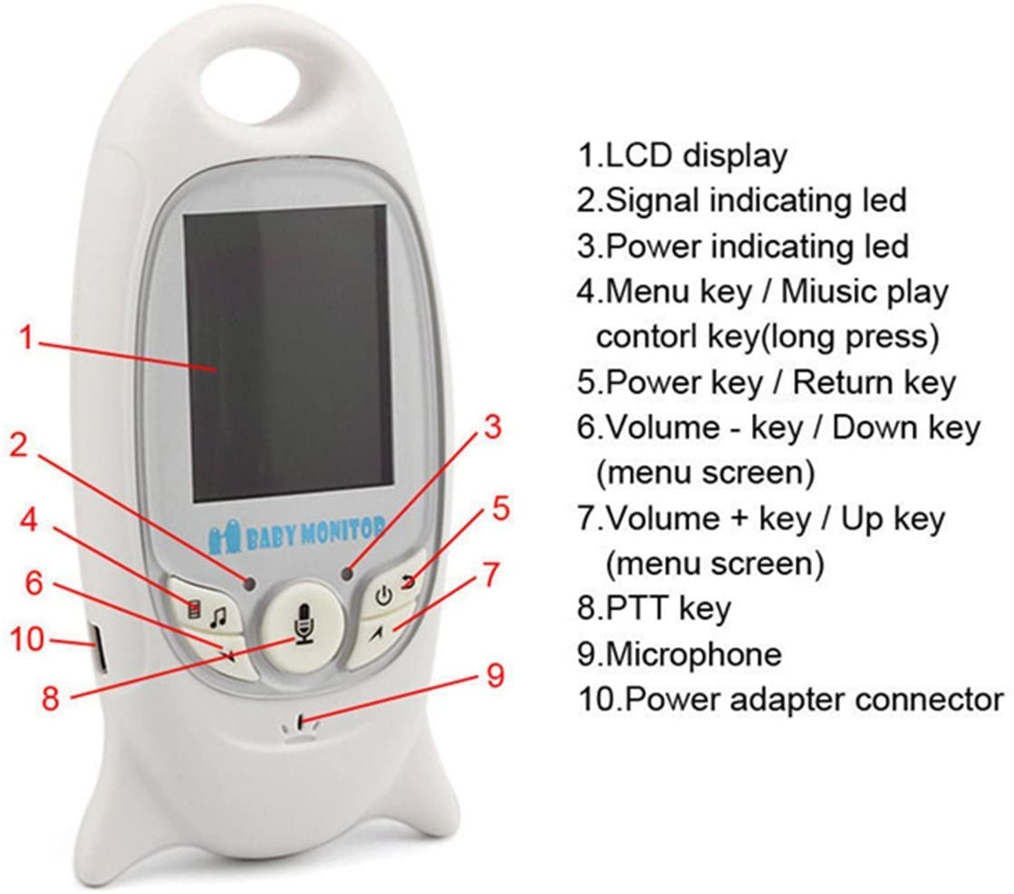 BW New 2.0 inch Wireless Digital Baby Monitor Camera Audio Video Security Baby Monitor with 8 LED Night Vision, 2 Way Talk - Image 2